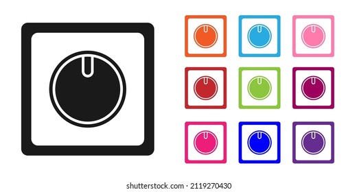 Black Electric light switch icon isolated on white background. On and Off icon. Dimmer light switch sign. Concept of energy saving. Set icons colorful. Vector Illustration
