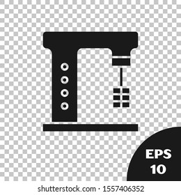 Black Electric mixer icon isolated on transparent background. Kitchen blender.  Vector Illustration