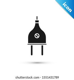 Black Electric plug icon isolated on white background. Concept of connection and disconnection of the electricity.  Vector Illustration