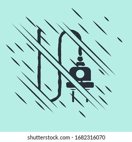 Black Electric plug icon isolated on green background. Concept of connection and disconnection of the electricity. Glitch style. Vector Illustration