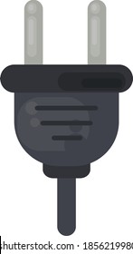 Black electric plug, illustration, vector on white background