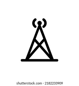 Black electric pole icon isolated on white background