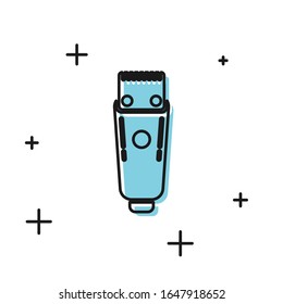 Black Electrical hair clipper or shaver icon isolated on white background. Barbershop symbol.  Vector Illustration