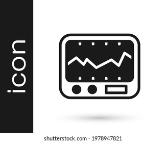 Black Electrical measuring instrument icon isolated on white background. Analog devices. Measuring device laboratory research.  Vector