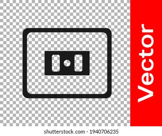 Icono de salida eléctrica negro aislado en fondo transparente. Toma de corriente. Símbolo de rosette.  Vector