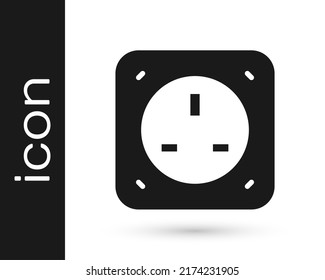 Black Electrical outlet icon isolated on white background. Power socket. Rosette symbol.  Vector