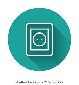Black Electrical outlet icon isolated on white background. Power socket. Rosette symbol. Abstract banner with liquid shapes. Vector