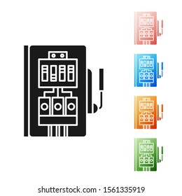 Black Electrical panel icon isolated on white background. Set icons colorful. Vector Illustration