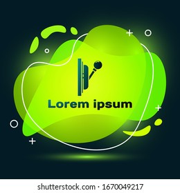 Black Electrical panel icon isolated on black background. Switch lever. Abstract banner with liquid shapes. Vector Illustration