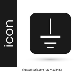 Black Electrical symbol ground icon isolated on white background. Protective earth ground symbol icon in electricity.  Vector