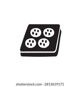 Black electrical wall outlet socket icon