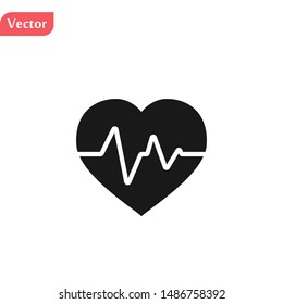 Black electrocardiogram icon. Logo element illustration. electrocardiogram design. colored collection. electrocardiogram concept. Can be used in web and mobile eps10