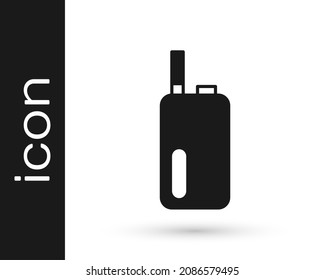 Black Electronic cigarette icon isolated on white background. Vape smoking tool. Vaporizer Device.  Vector