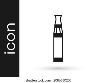 Schwarze elektronische Zigarette Symbol einzeln auf weißem Hintergrund. Antiquitätenrauchwerkzeug. Vaporizer-Gerät.  Vektorgrafik