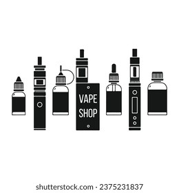 
Black Electronic cigarette icon isolated on white background. Vape smoking device. Vaporizer Device. vector vape illustration, can be used for posters, logos, banners, icons.