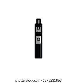 
Schwarze elektronische Zigarette Symbol einzeln auf weißem Hintergrund. Atemrauchgerät. Vaporizer-Gerät. Vektorgrafik, kann für Poster, Logos, Banner, Symbole verwendet werden.