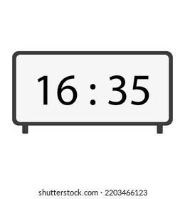 icono del reloj electrónico negro. Datos digitales. Reloj de tiempo. Ilustración vectorial. imagen de stock. 