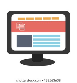 black electronic device screen with colorful icons over isolated background,vector illustration