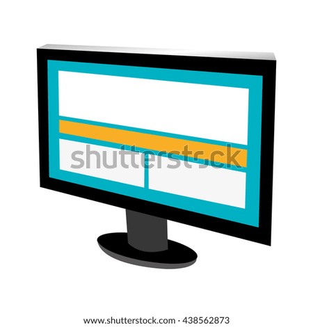 black electronic device screen with colorful squares and stripes over isolated background,vector illustration