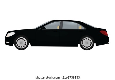 Black elegant car. vector illustration