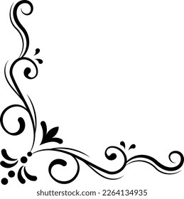 Black elegant corner ornaments illustration