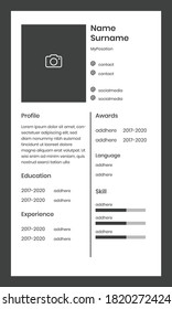 Black Elegant CV Resume Template Design 