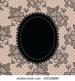 Black elegant doily on lace background