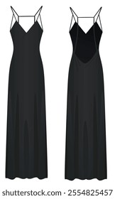 Black elegant dress. vector illustration