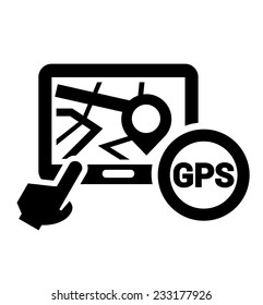 Black Elegant Navigation Icon on white background.