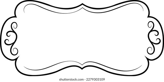Black elegant ornamental frame element