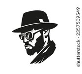 Black elegant rich man. Hustler or businessman. Vector illustration