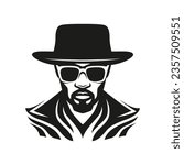 Black elegant rich man. Hustler or businessman. Vector illustration