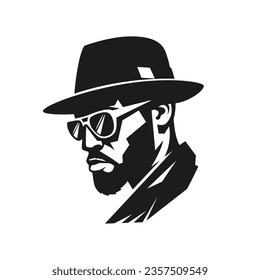 Black elegant rich man. Hustler or businessman. Vector illustration