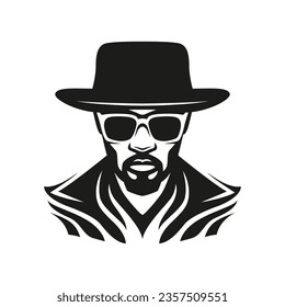 Black elegant rich man. Hustler or businessman. Vector illustration