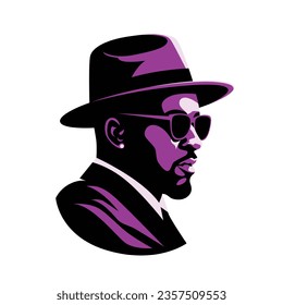 Black elegant rich man. Hustler or businessman. Vector illustration