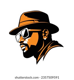 Black elegant rich man. Hustler or businessman. Vector illustration