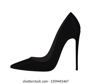 Black elegant shoe. vector illustration