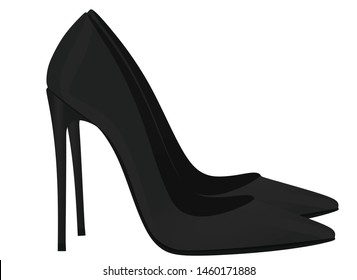 Black elegant shoe. vector illustration