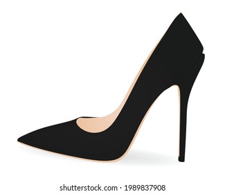 Black elegant shoe. vector illustration