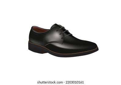 Black elegant shoe. vector illustration