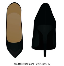 Black elegant shoe. vector illustration