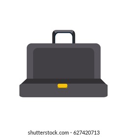 black elegant suitcase open
