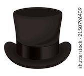 black elegant tophat accessory icon