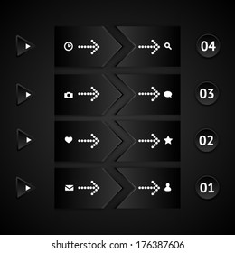 Black elements of infographic. Modern vector design template. Arrows elements. Banner elements.