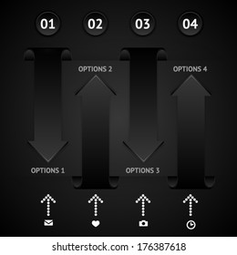 Black elements of infographic. Modern vector design template. Arrows elements. Banner elements.