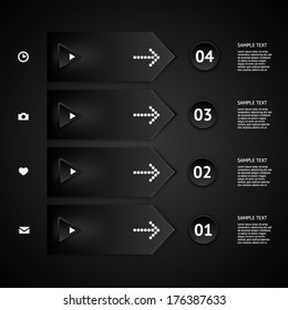 Black elements of infographic. Modern vector design template. Arrows elements. Banner elements.