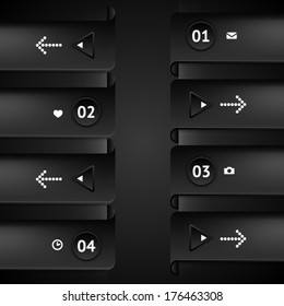Black elements of infographic. Modern vector design template. Arrows elements. Banner elements.