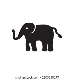 Black elephant animal vector logo 