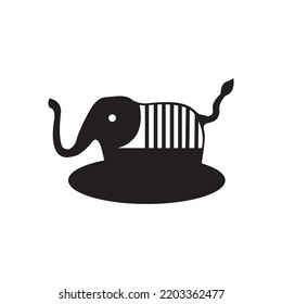 Black elephant circle logo design 