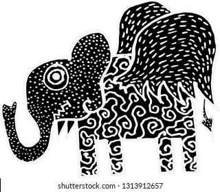 black elephant doodle